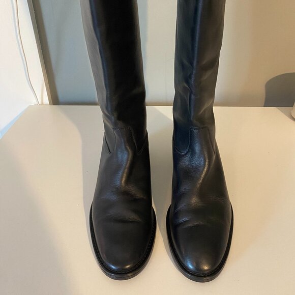 J. Crew Tall Black Leather Riding/Field Boots Women's 7 - Picture 4 of 13